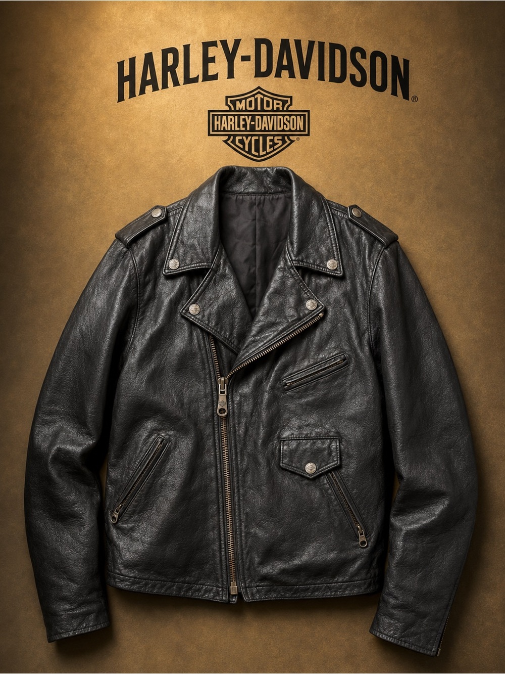 Harley-Davidson Black Leather Biker Jacket